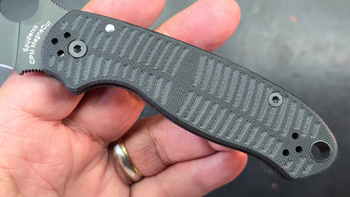 Spyderco Para 3 Salt Compression Lock Black G10 Handle MagnaCut Blade