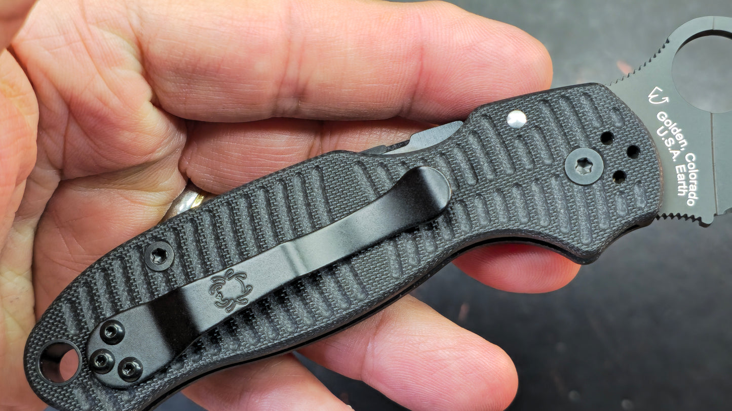 Spyderco Para 3 Salt Compression Lock Black G10 Handle MagnaCut Blade
