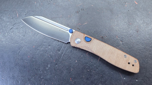 Kizer Renissance Folding Knife Brown Norplex UltreX Micarta Handle N690