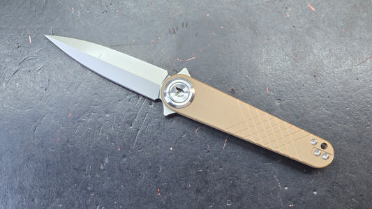 DREAMTECH Knives D4052 Blue/Tan G10 Handle 14C28N Blade
