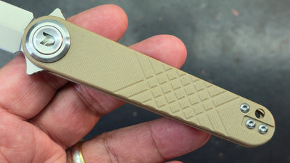 DREAMTECH Knives D4052 Blue/Tan G10 Handle 14C28N Blade