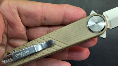 DREAMTECH Knives D4052 Blue/Tan G10 Handle 14C28N Blade