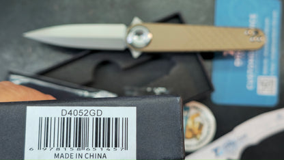 DREAMTECH Knives D4052 Blue/Tan G10 Handle 14C28N Blade