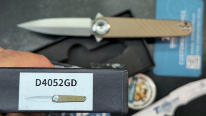 DREAMTECH Knives D4052 Blue/Tan G10 Handle 14C28N Blade