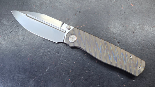 KB Albatross Folding Knife Flame Titanium Handle M390