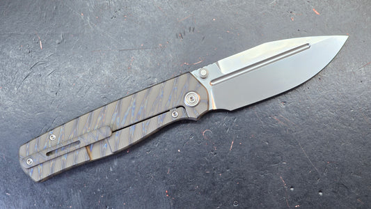 KB Albatross Folding Knife Flame Titanium Handle M390