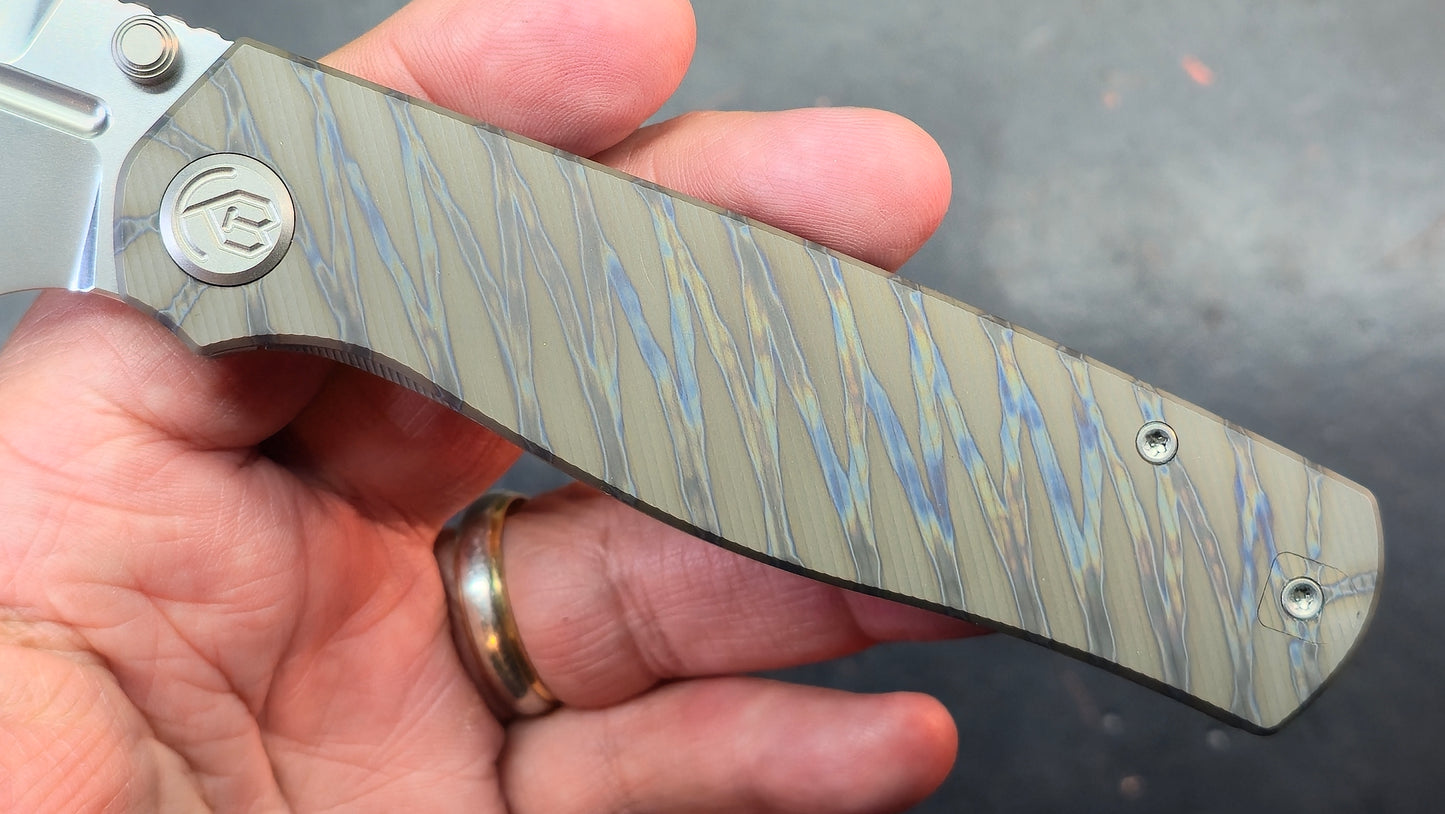 KB Albatross Folding Knife Flame Titanium Handle M390