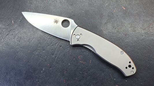 Spyderco Tenacious RIL Bead Blast Titanium Handle 8Cr13MoV