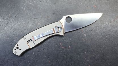 Spyderco Tenacious RIL Bead Blast Titanium Handle 8Cr13MoV