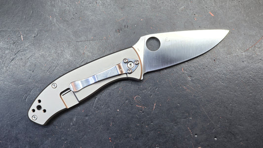 Spyderco Tenacious RIL Bead Blast Titanium Handle 8Cr13MoV