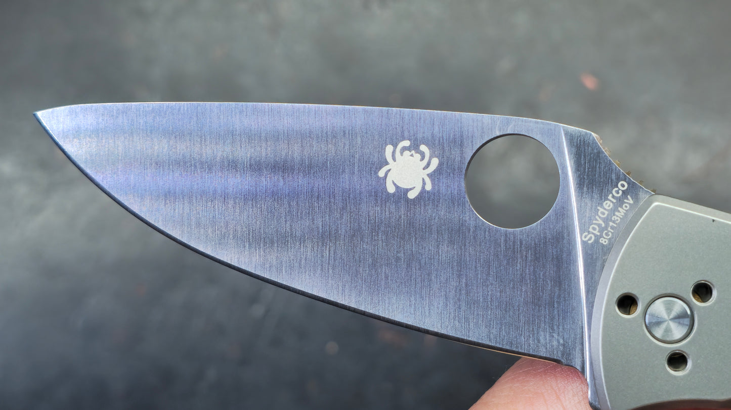 Spyderco Tenacious RIL Bead Blast Titanium Handle 8Cr13MoV