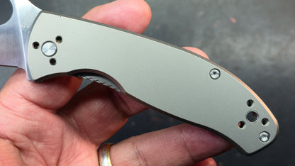 Spyderco Tenacious RIL Bead Blast Titanium Handle 8Cr13MoV