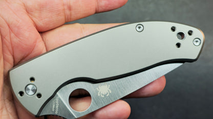 Spyderco Tenacious RIL Bead Blast Titanium Handle 8Cr13MoV