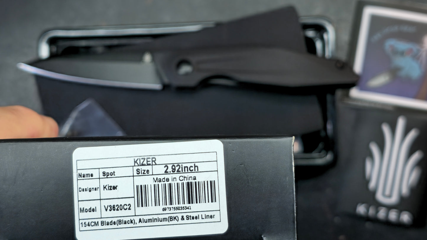 Kizer Spot Aluminum/Steel liners 154CM