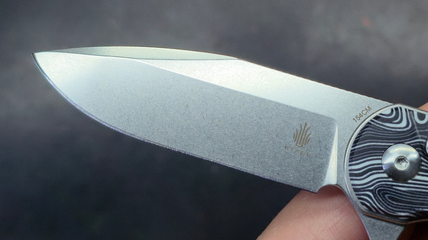 Kizer Assassin Dimascus G10 154CM