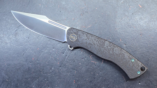 WEKNIFE Essential Knight Gray/Black Etched Titanium Handle M390