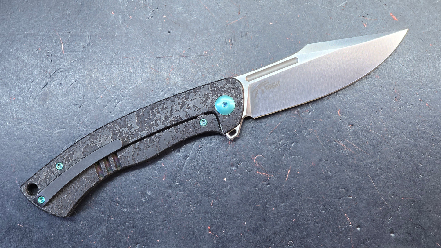 WEKNIFE Essential Knight Gray/Black Etched Titanium Handle M390