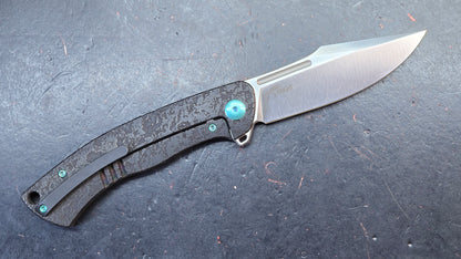 WEKNIFE Essential Knight Gray/Black Etched Titanium Handle M390