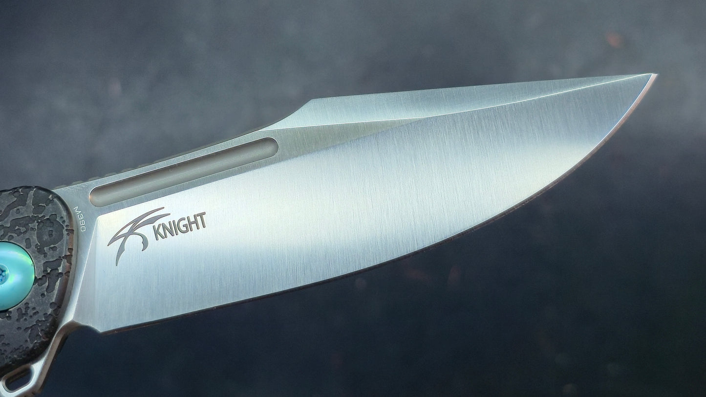 WEKNIFE Essential Knight Gray/Black Etched Titanium Handle M390