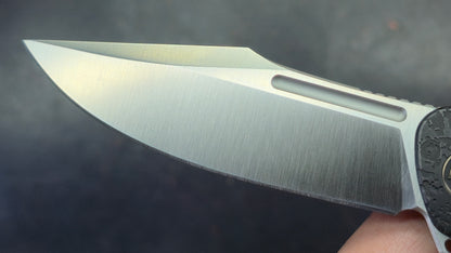 WEKNIFE Essential Knight Gray/Black Etched Titanium Handle M390