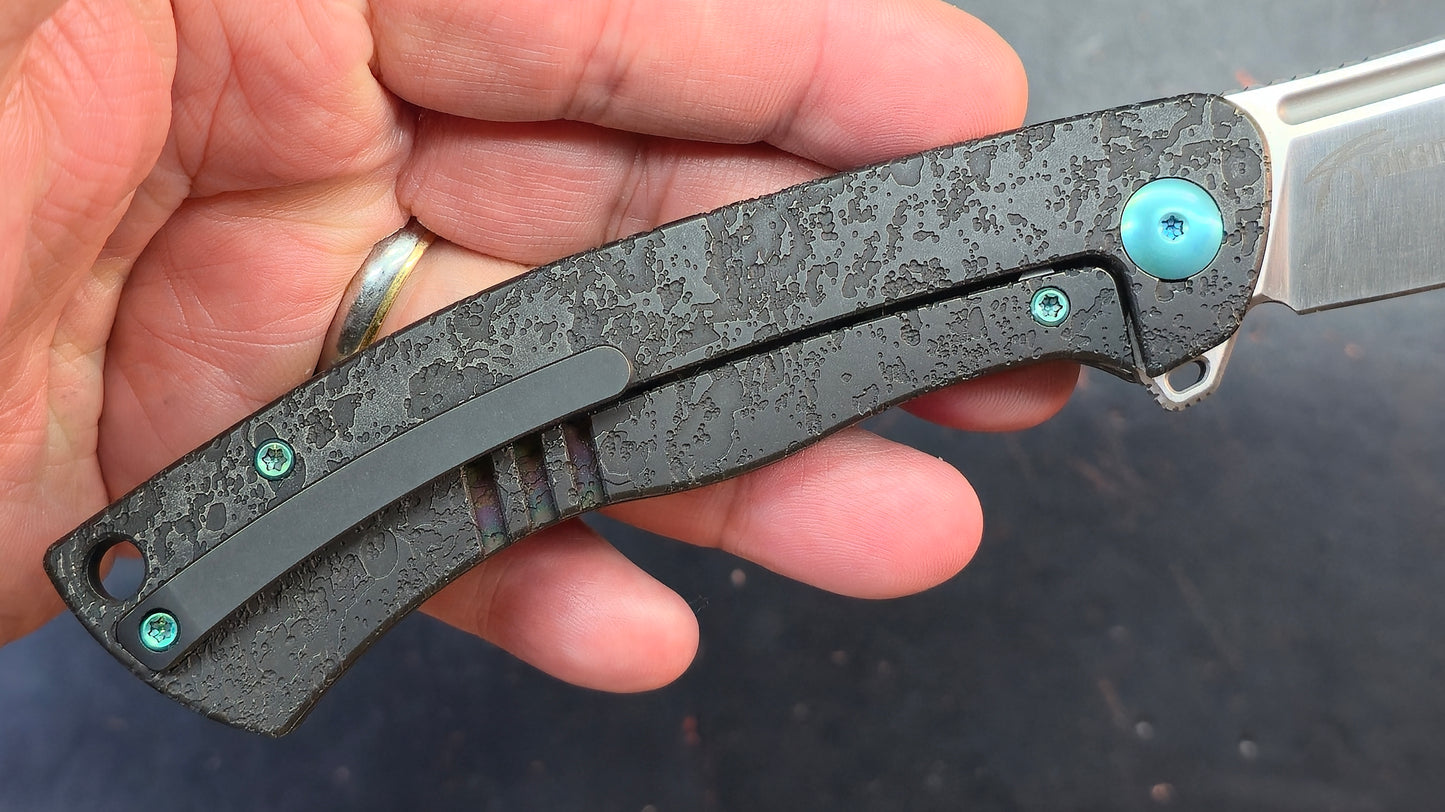 WEKNIFE Essential Knight Gray/Black Etched Titanium Handle M390