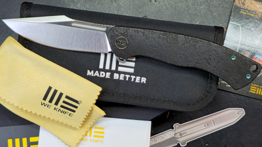 WEKNIFE Essential Knight Gray/Black Etched Titanium Handle M390