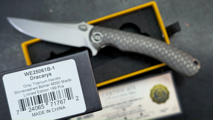 WEKNIFE Dracarys Purple & Golden/Gray/Black Titanium Handle M390 Limited Edition (DISCOUNT IN CART)