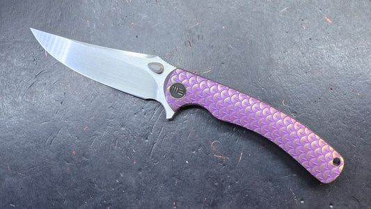 WEKNIFE Dracarys Purple & Golden/Gray/Black Titanium Handle M390 Limited Edition