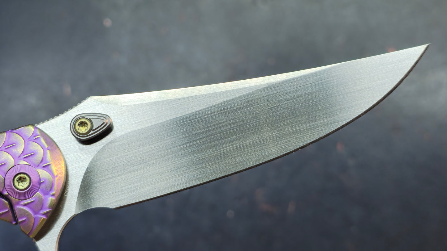 WEKNIFE Dracarys Purple & Golden/Gray/Black Titanium Handle M390 Limited Edition (DISCOUNT IN CART)