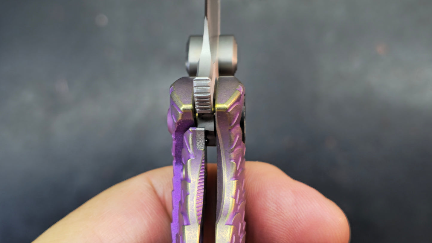 WEKNIFE Dracarys Purple & Golden/Gray/Black Titanium Handle M390 Limited Edition (DISCOUNT IN CART)