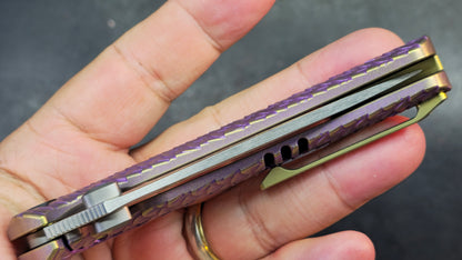 WEKNIFE Dracarys Purple & Golden/Gray/Black Titanium Handle M390 Limited Edition (DISCOUNT IN CART)