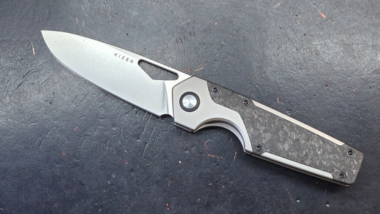 Kizer Serpentine Titanium/Carbon Fiber Handle Elmax Blade