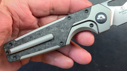 Kizer Serpentine Titanium/Carbon Fiber Handle Elmax Blade