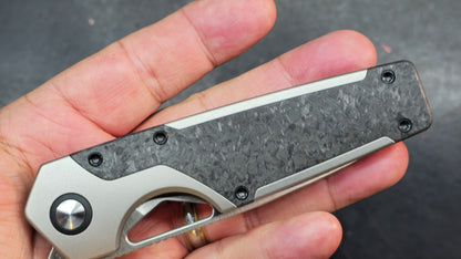 Kizer Serpentine Titanium/Carbon Fiber Handle Elmax Blade