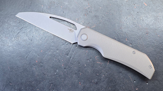 BESTECH Taipan Beadblast Stonewash Titanium Handle M-CUT