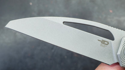 BESTECH Taipan Beadblast Stonewash Titanium Handle M-CUT