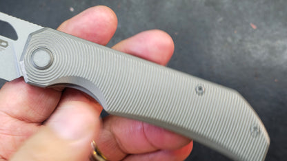 BESTECH Taipan Beadblast Stonewash Titanium Handle M-CUT