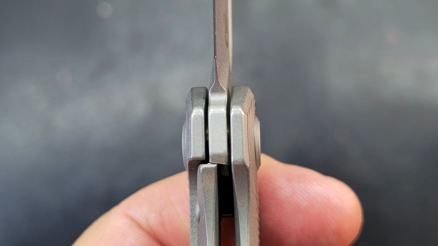 BESTECH Taipan Beadblast Stonewash Titanium Handle M-CUT