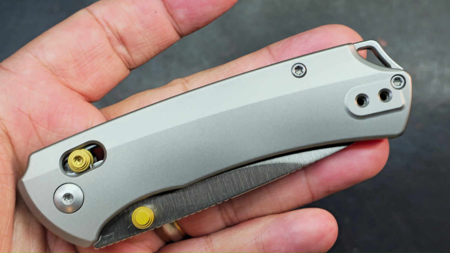 Kizer T1 CD Silver Titanium Handle M390