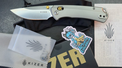 Kizer T1 CD Silver Titanium Handle M390