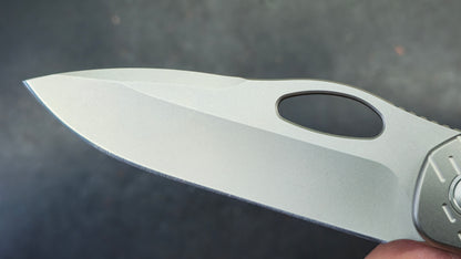 WEKNIFE Inmate Gray/Blue Raindrop Titanium Handle 20CV (DISCOUNT IN CART)