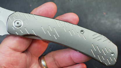 WEKNIFE Inmate Gray/Blue Raindrop Titanium Handle 20CV (DISCOUNT IN CART)