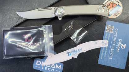 DREAMTECH D4055 Button liner lock Titanium handle D2 Blade