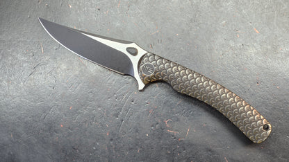 WEKNIFE Dracarys Purple & Golden/Gray/Black Titanium Handle M390 Limited Edition (DISCOUNT IN CART)