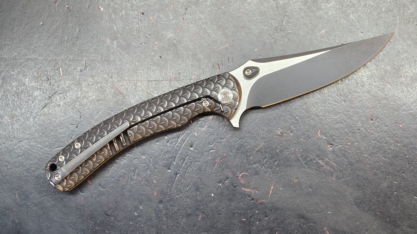 WEKNIFE Dracarys Purple & Golden/Gray/Black Titanium Handle M390 Limited Edition (DISCOUNT IN CART)