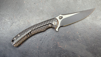 WEKNIFE Dracarys Purple & Golden/Gray/Black Titanium Handle M390 Limited Edition (DISCOUNT IN CART)