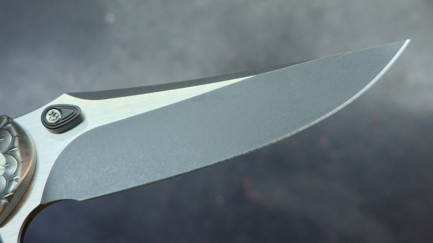 WEKNIFE Dracarys Purple & Golden/Gray/Black Titanium Handle M390 Limited Edition (DISCOUNT IN CART)