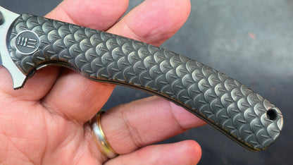 WEKNIFE Dracarys Purple & Golden/Gray/Black Titanium Handle M390 Limited Edition (DISCOUNT IN CART)