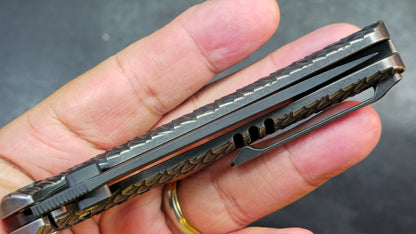 WEKNIFE Dracarys Purple & Golden/Gray/Black Titanium Handle M390 Limited Edition (DISCOUNT IN CART)