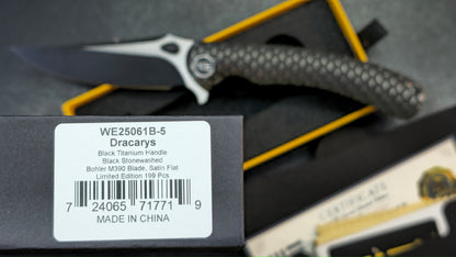 WEKNIFE Dracarys Purple & Golden/Gray/Black Titanium Handle M390 Limited Edition (DISCOUNT IN CART)